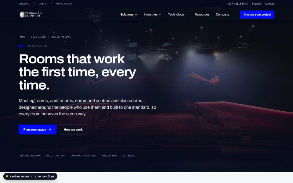Audio Visual page preview